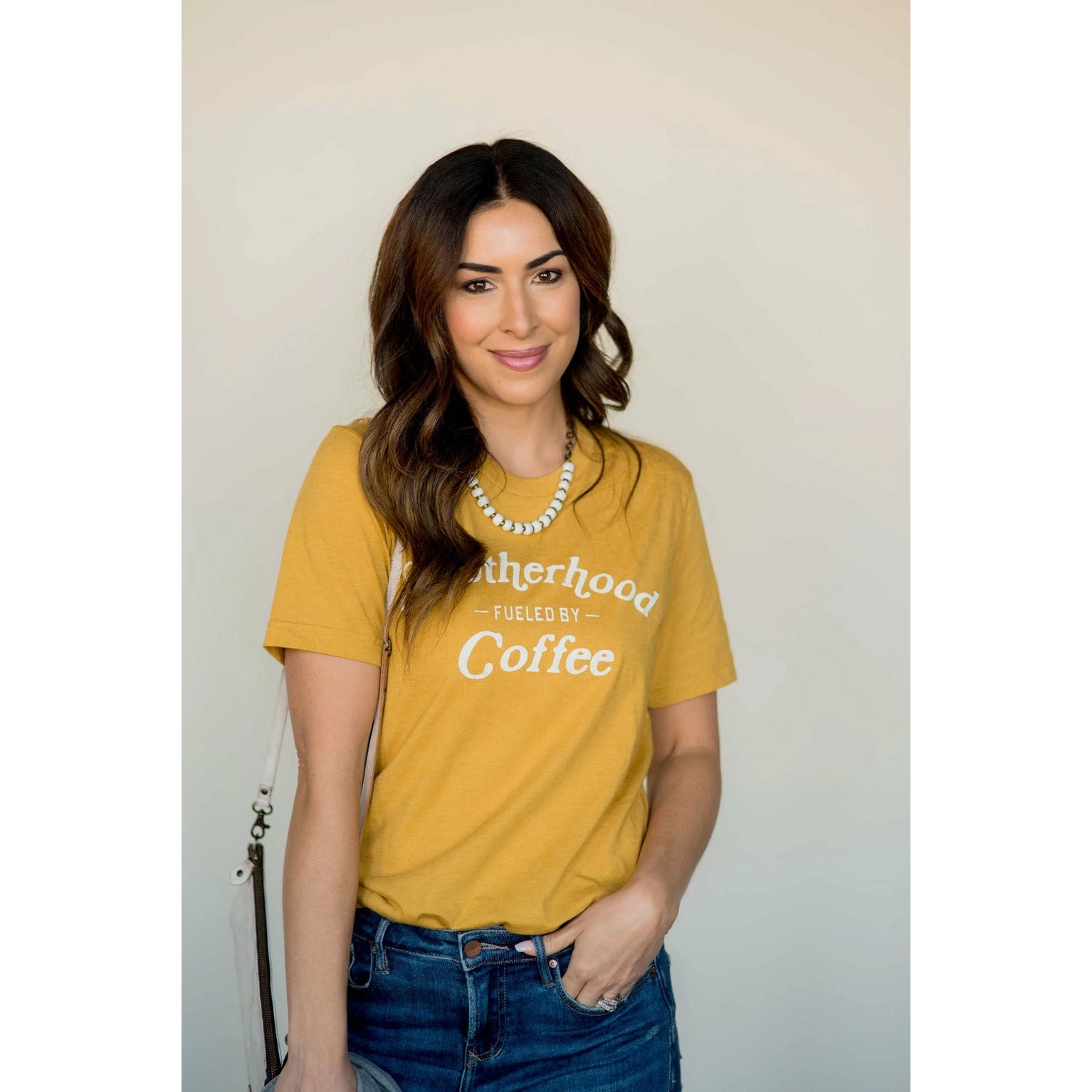 Motherhood Fueled By Coffee Graphic Tee