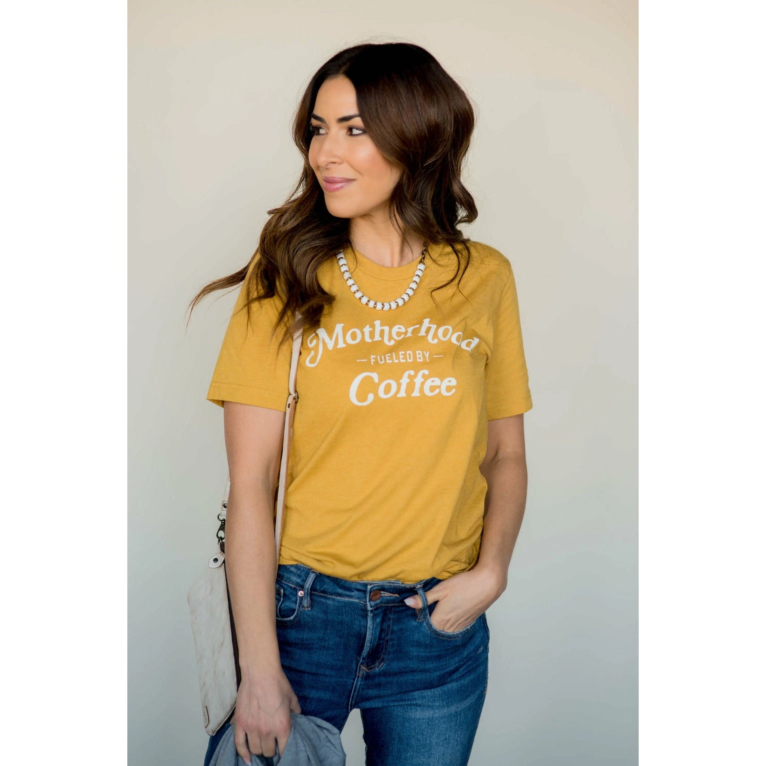Motherhood Fueled By Coffee Graphic Tee