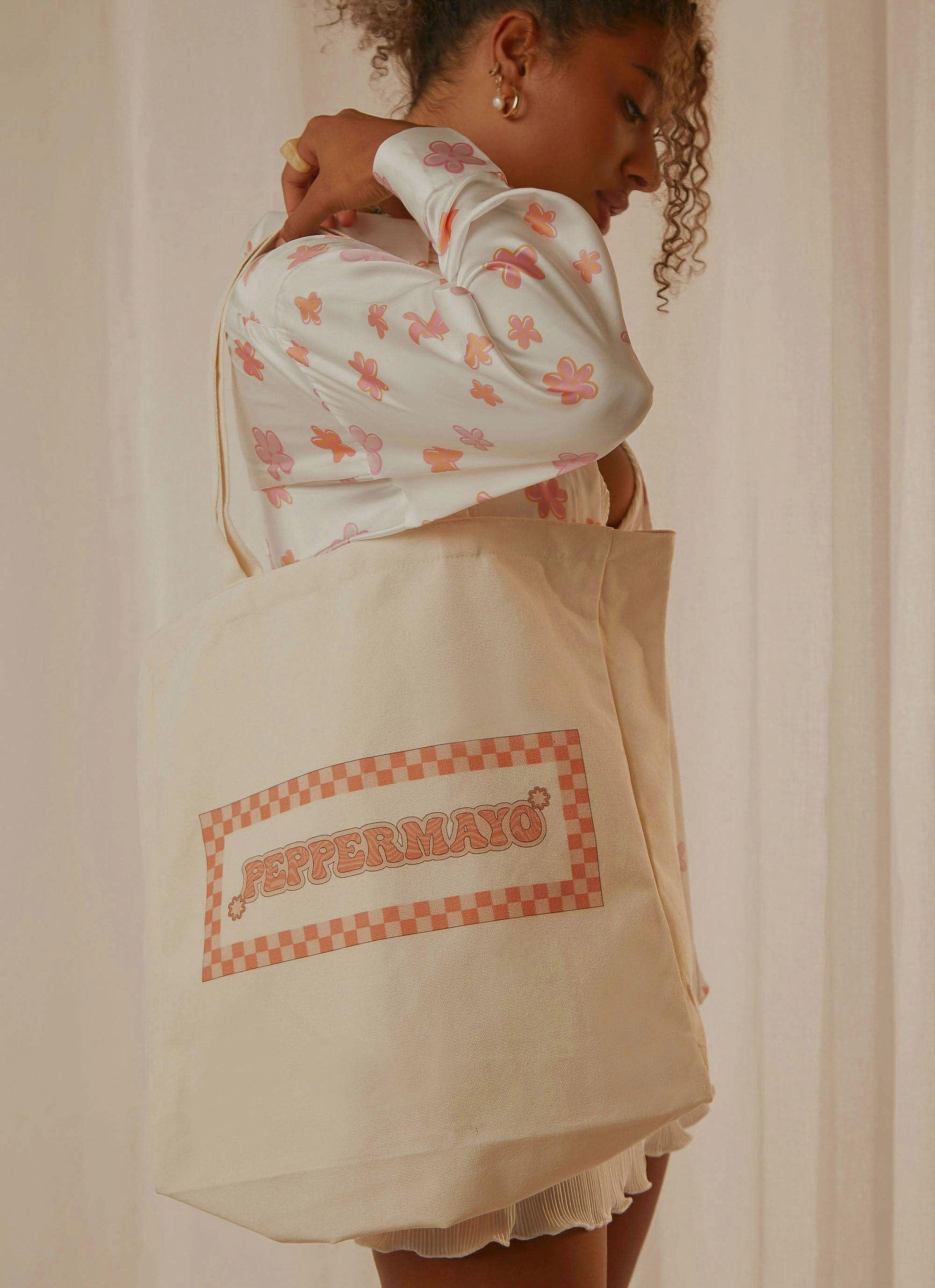Peppermayo Groove City Canvas Tote - Pink