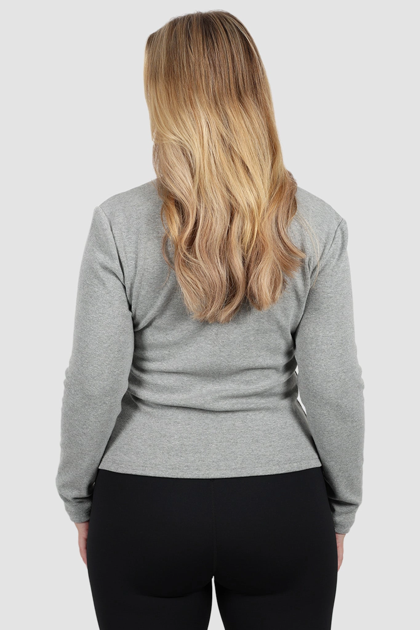 PORTLAND L/S RIB TEE GREY MARLE