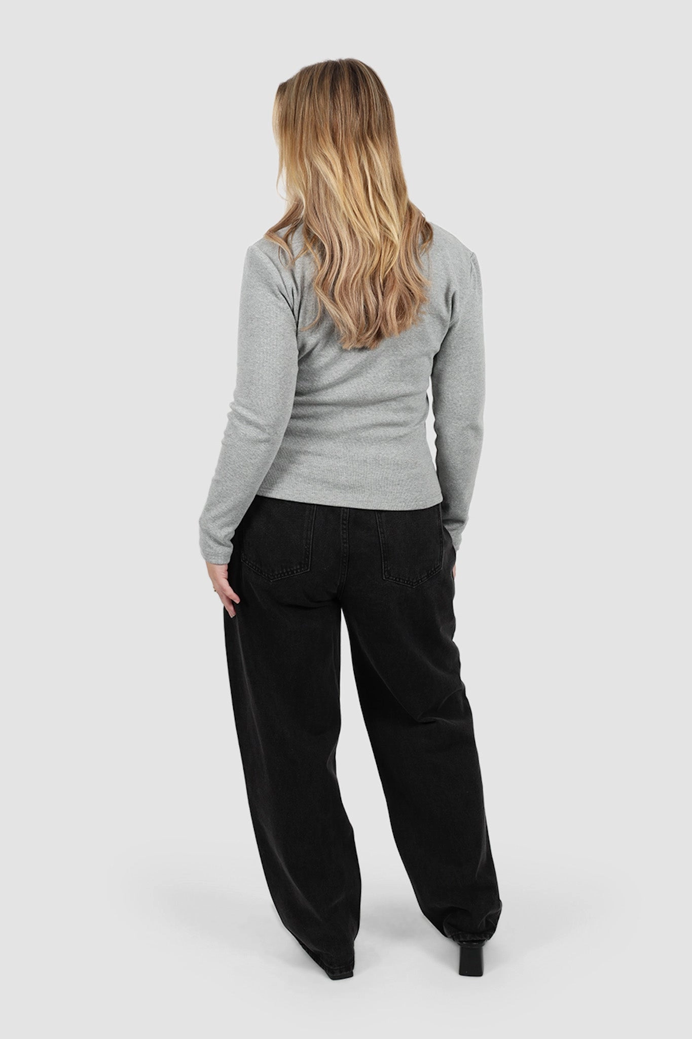 PORTLAND L/S RIB TEE GREY MARLE