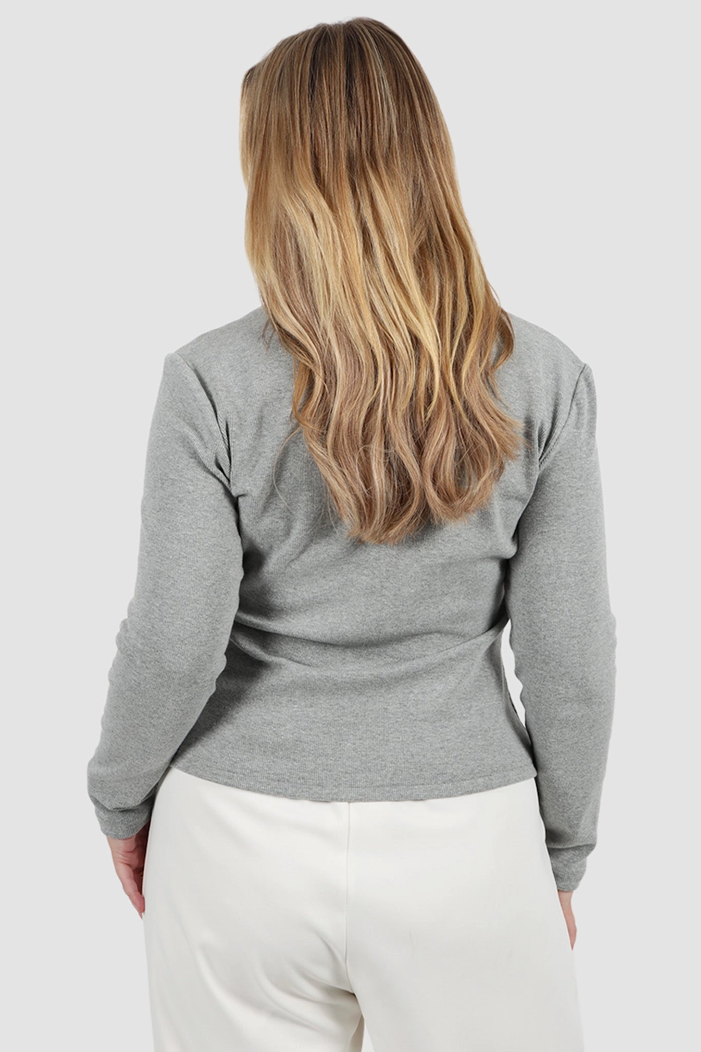 PORTLAND L/S RIB TEE GREY MARLE