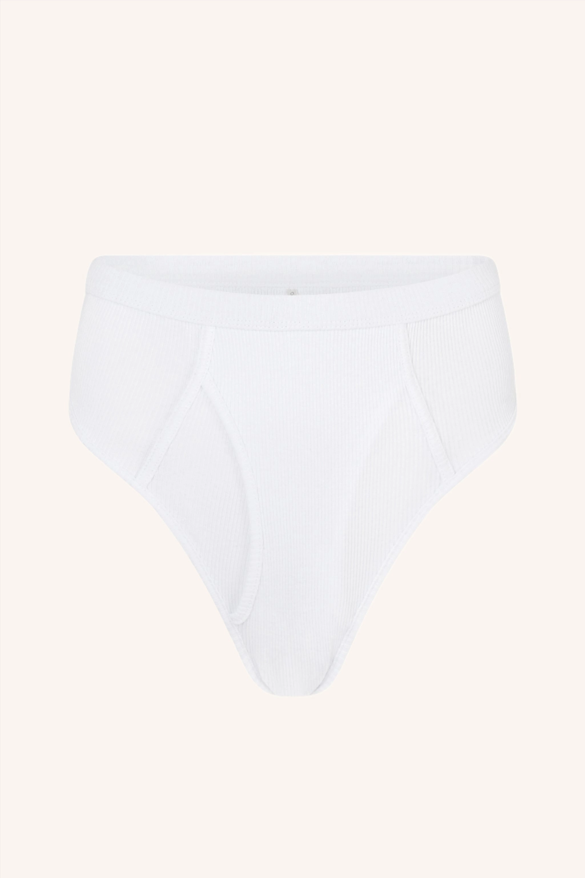 Rib Boyfriend Briefs White