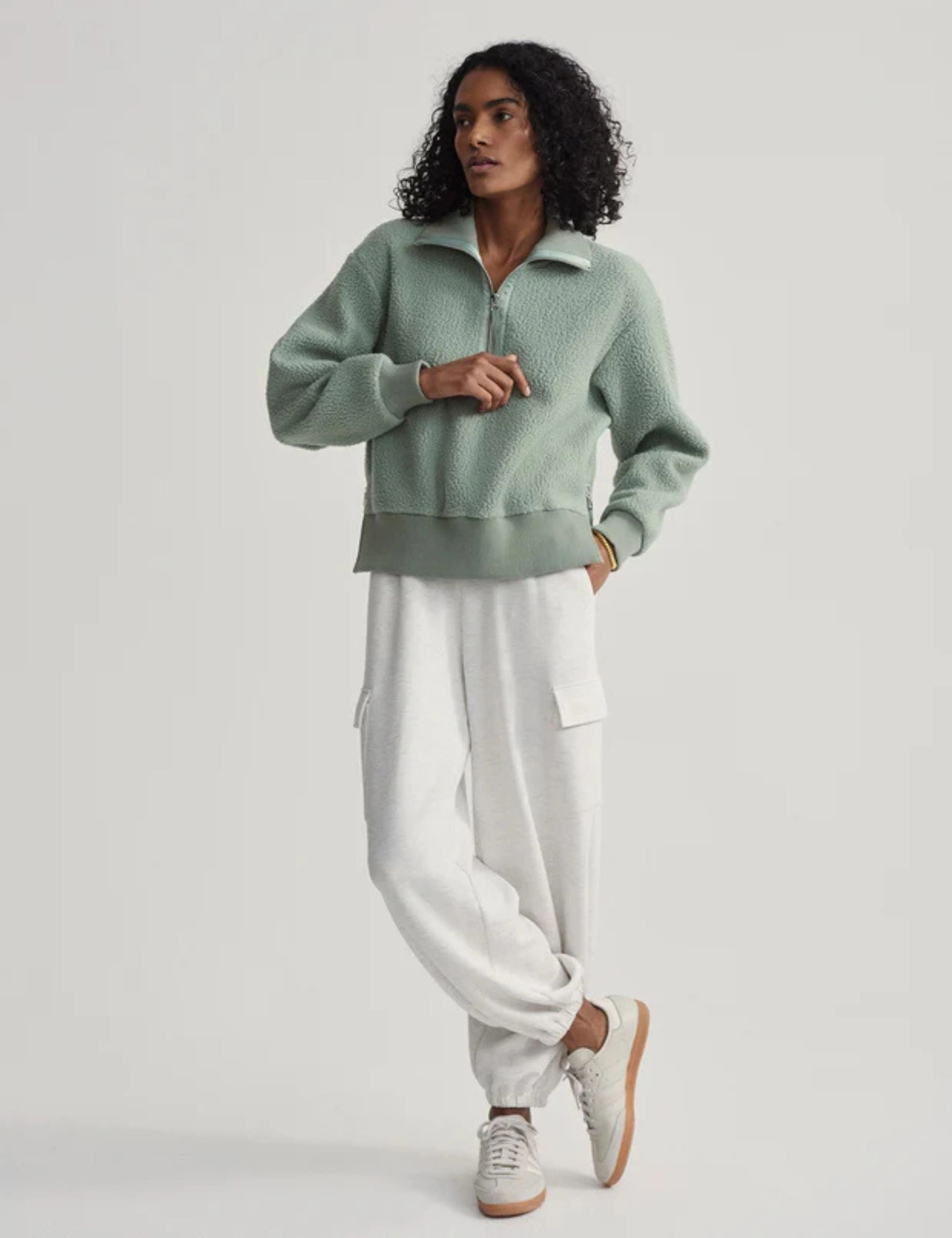 Roselle Half-Zip Fleece - Lily Pad