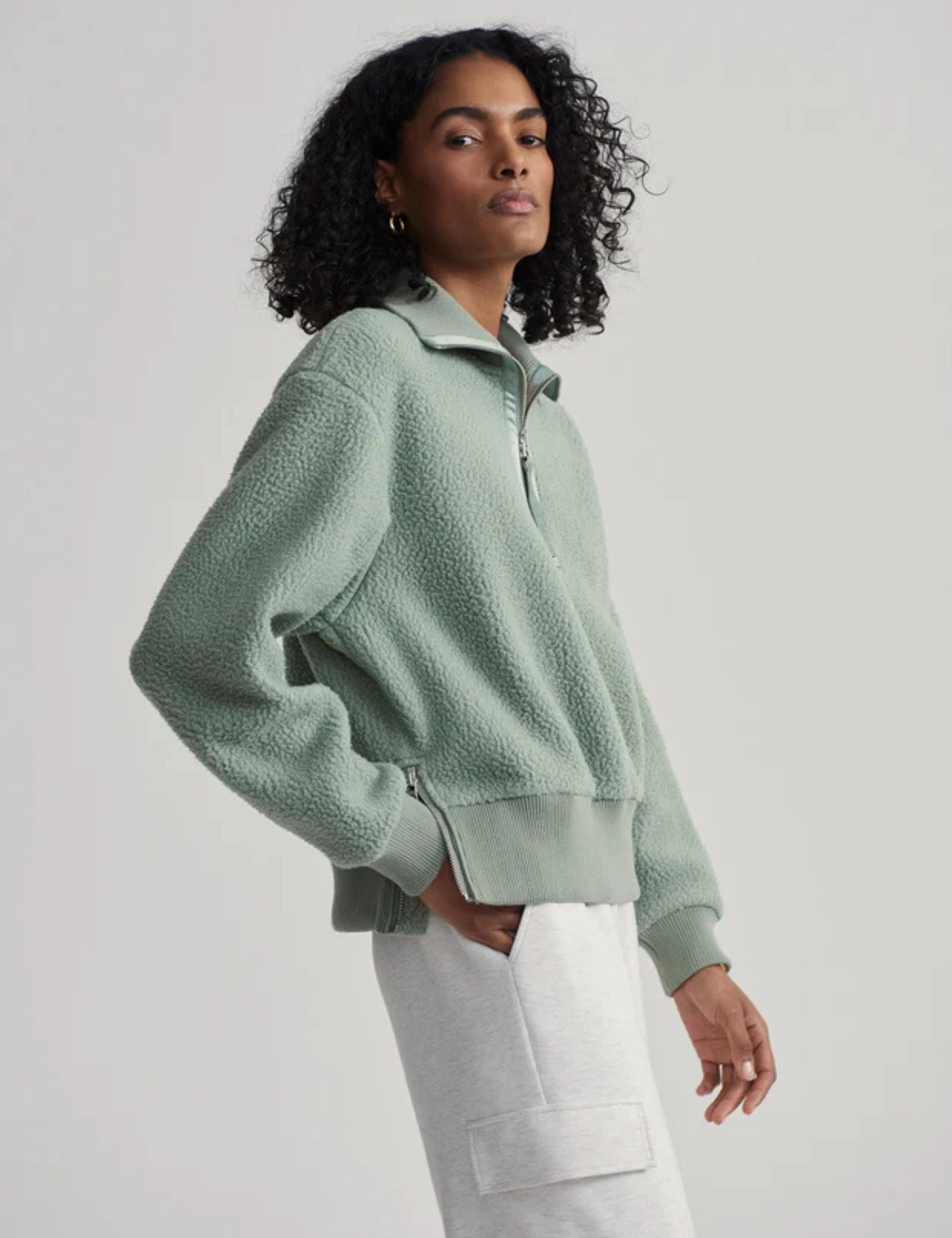 Roselle Half-Zip Fleece - Lily Pad