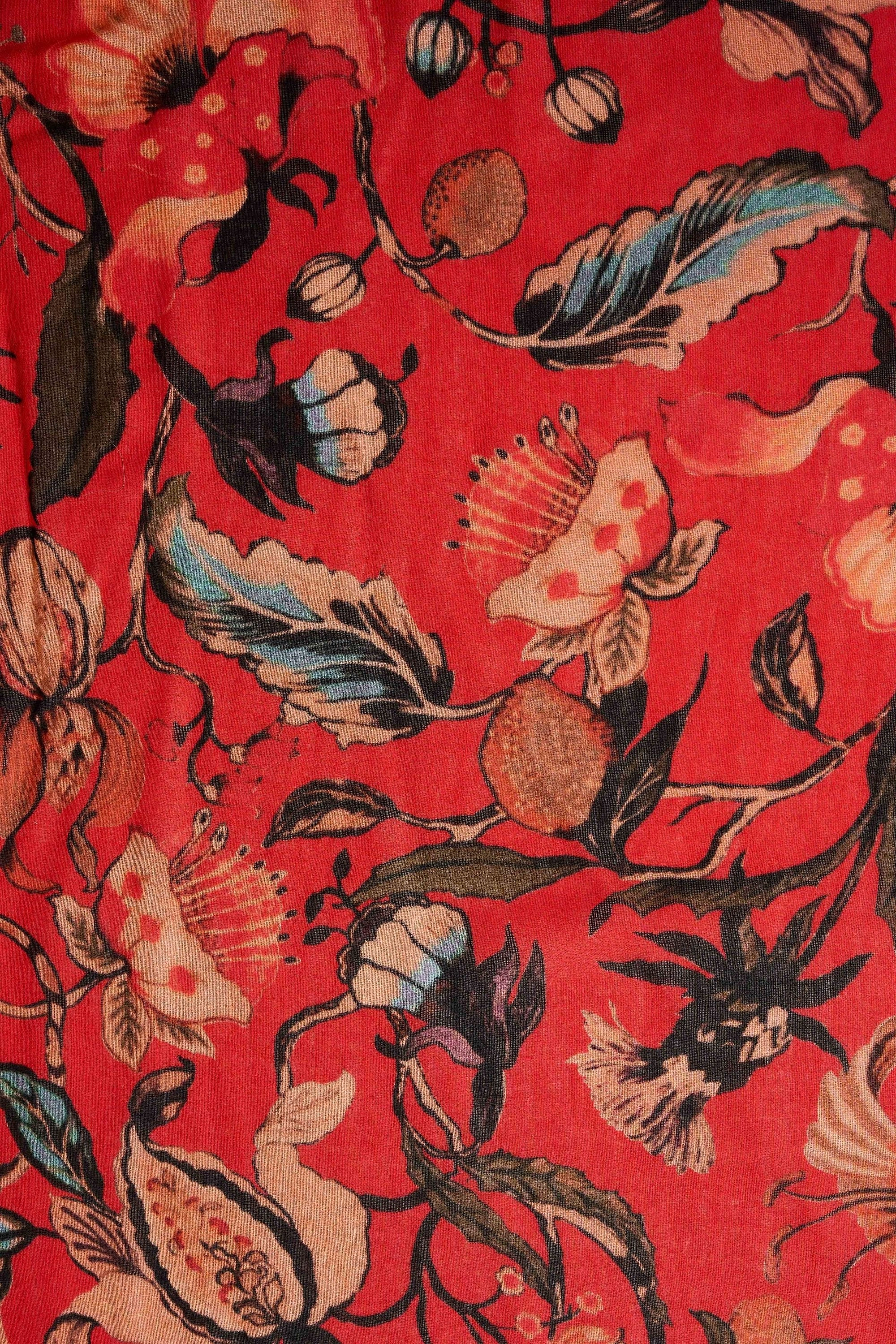 Rouge Garden Wool Scarf - Multicolour