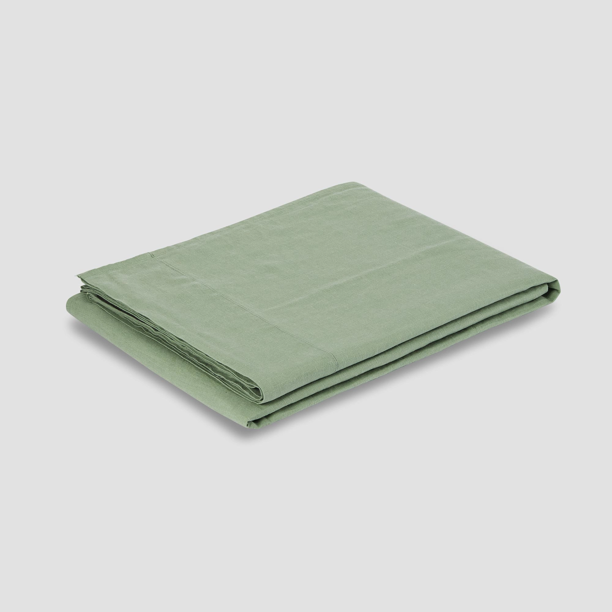 Sage Green 100% Linen Flat Sheet