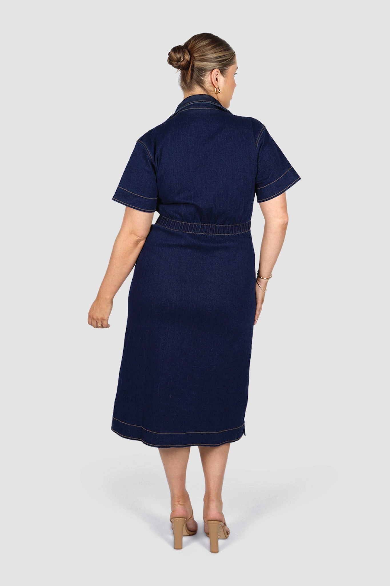 SAVEIRA DENIM MIDI DRESS MIDNIGHT