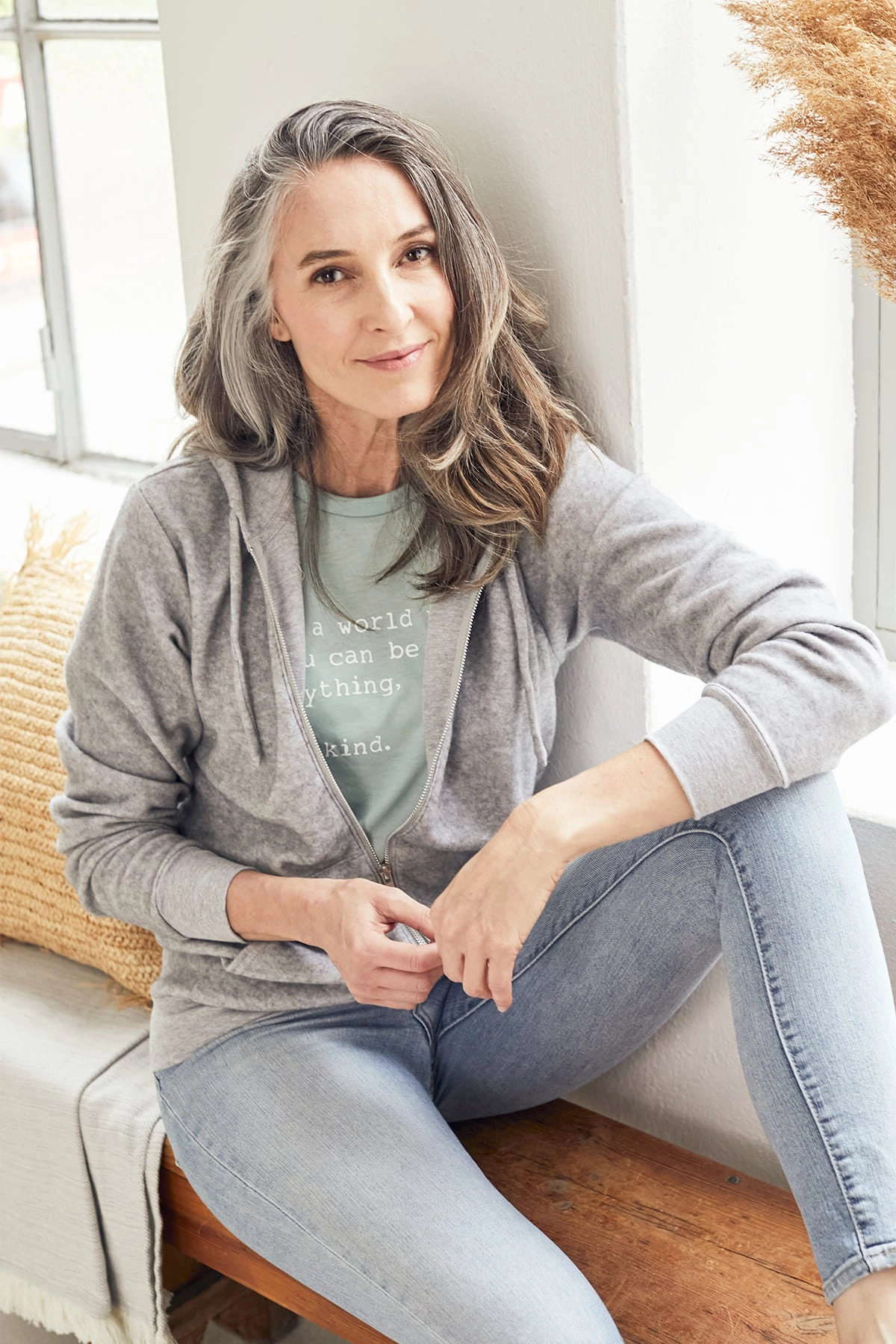 Signature Lotus Embroidered Fleece Hoodie