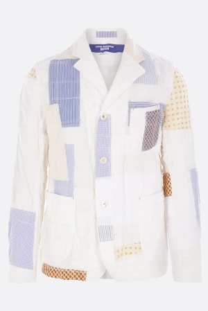 single-breasted jacket in patchwork cotton