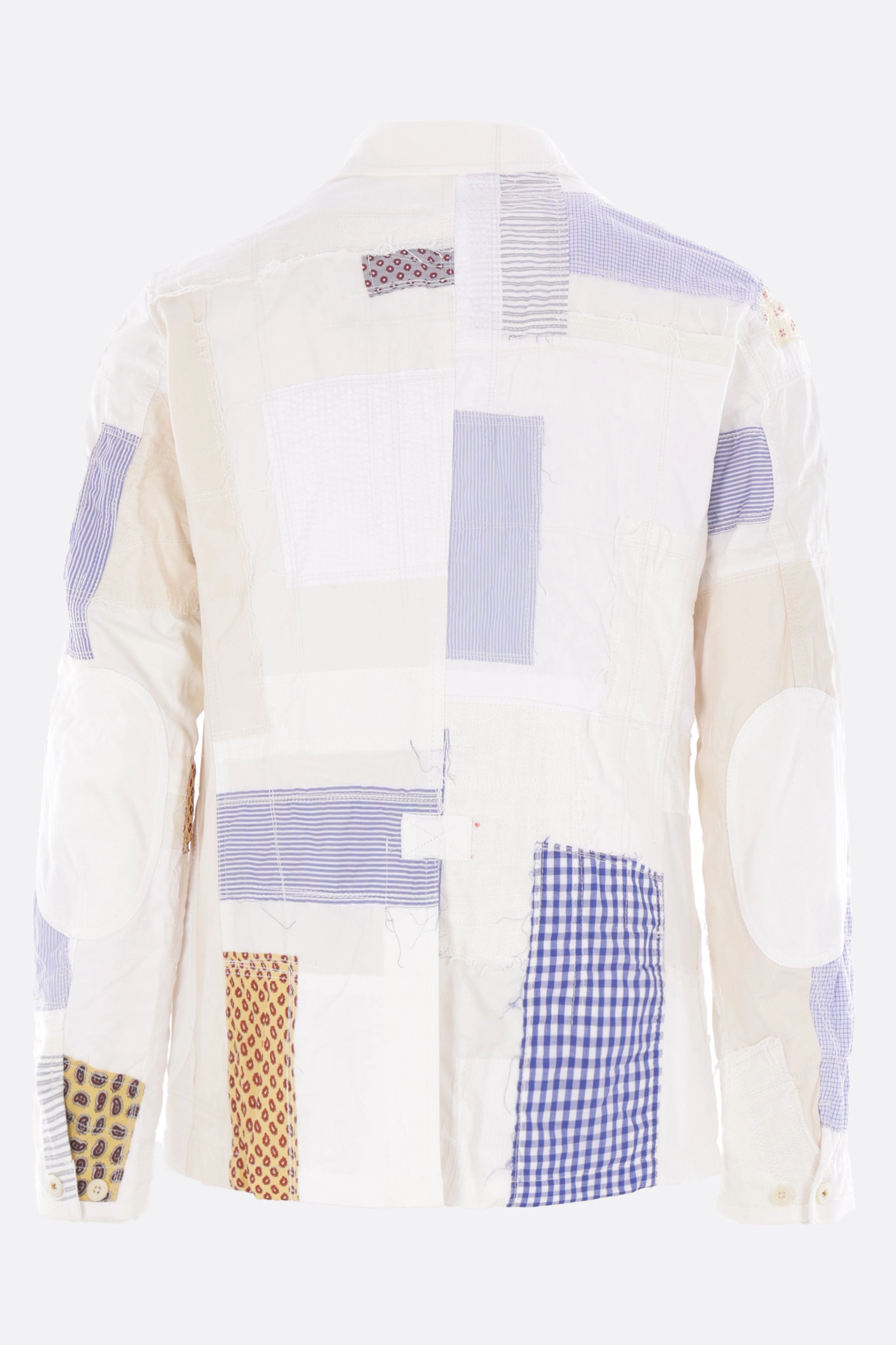 single-breasted jacket in patchwork cotton