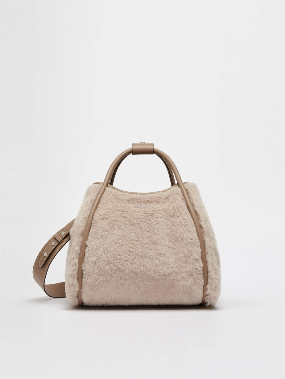 Small Handbag in Sandy Teddy Fabric
