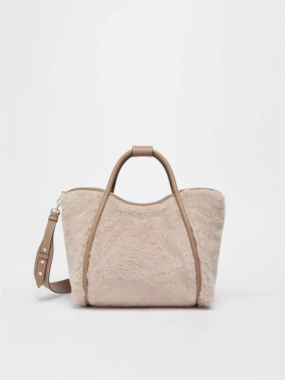 Small Handbag in Sandy Teddy Fabric