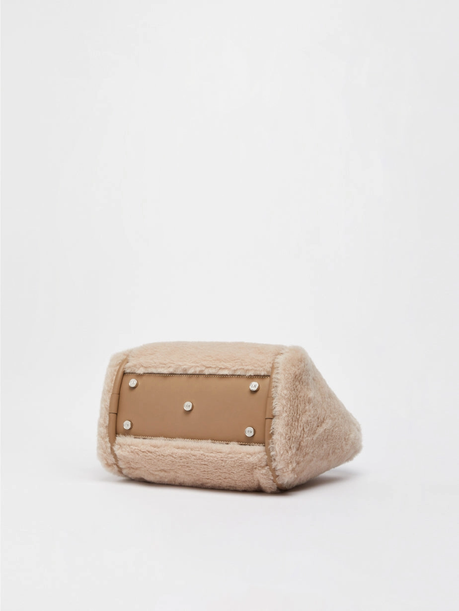 Small Handbag in Sandy Teddy Fabric