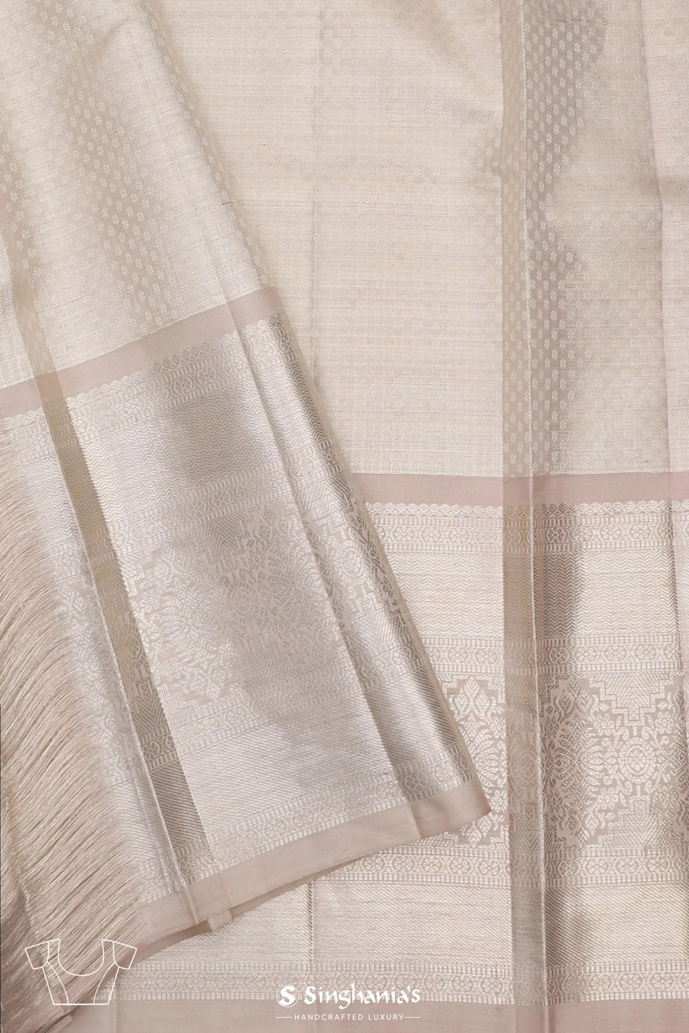 Soft Gold Floral Kanjivaram Silk Saree