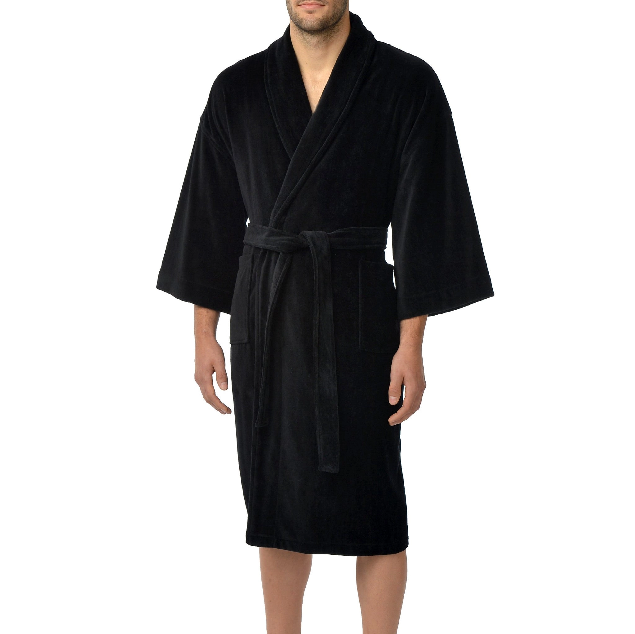 Solid Terry Velour Shawl Robe
