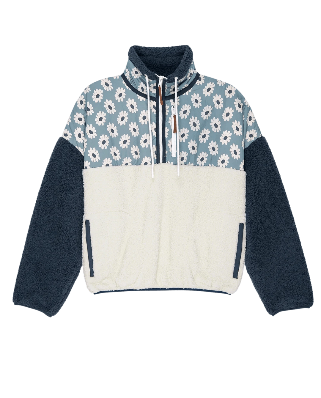 The Great Outdoors - Plush Terrain Half Zip Falling Daisy Colorblock