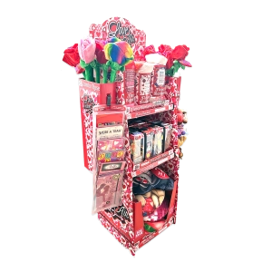 Valentine's Day Rose Plush and Gift Assortment Floor Display - 58 Pieces Per Retail Ready Display 88575