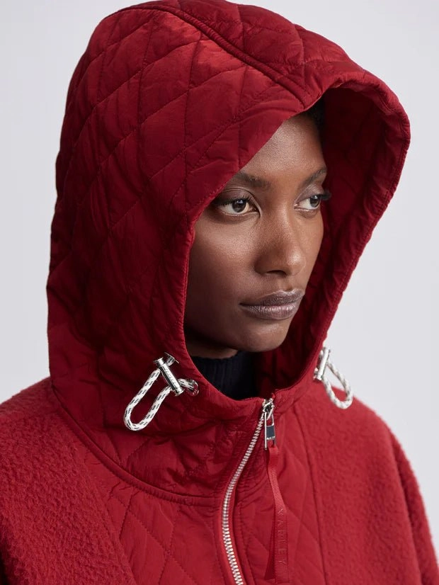 Varley - Richfield Quilt Fleece Combo Jacket in Red Dahlia