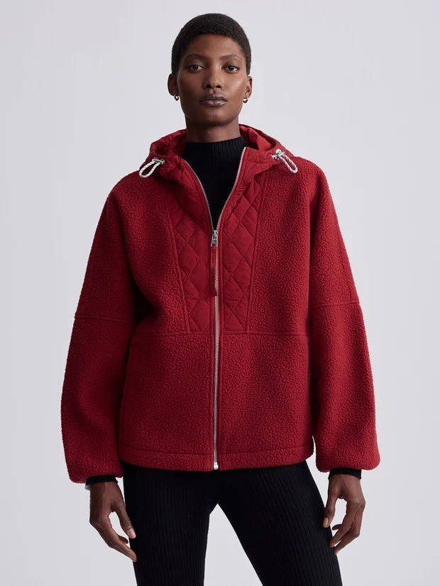Varley - Richfield Quilt Fleece Combo Jacket in Red Dahlia