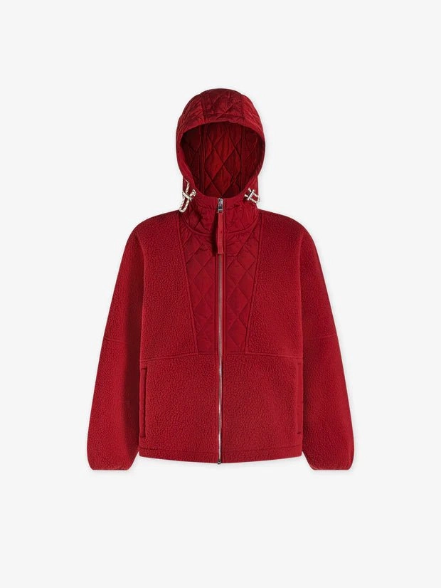 Varley - Richfield Quilt Fleece Combo Jacket in Red Dahlia
