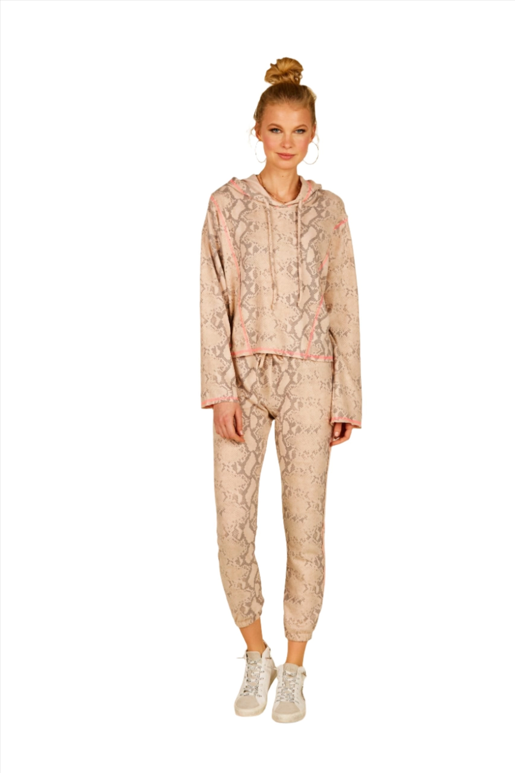 Vintage Havana Tan Snake Jogger With Pink Pop S10765
