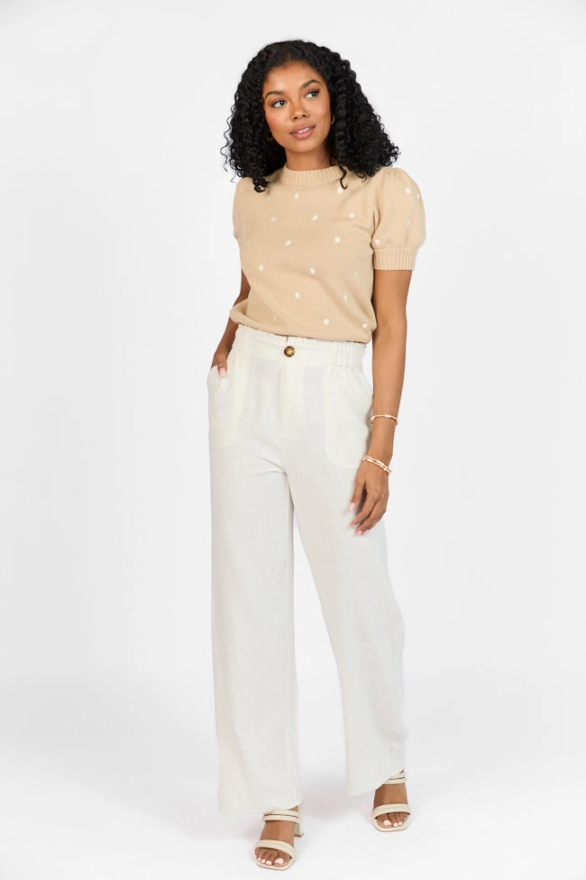 Wish For This Beige Linen Blend Trousers FINAL SALE